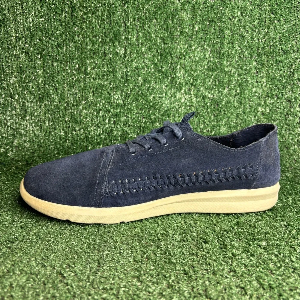 TOMS Del Rey Woven Suede Lace Up Casual Comfort Sneakers Navy‎ Blue Mens Sz 11.5